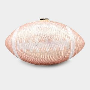 Pink / Silver Rhinestone Football Clutch …